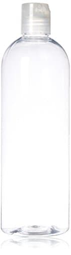 Plastic (PET) Bottle Disk Top 16 oz, Clear, 4 Count