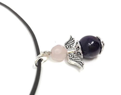 DV          Amethyst with rose quartz artificial leather band 