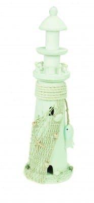 Wooden Decorative Lighthouse in Whitewash