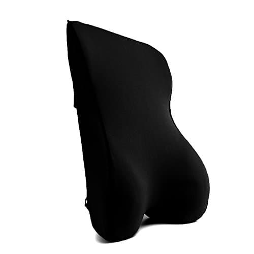 Lumbar Memory Foam Cushion Support for Lower Back Pain Protect your Back from Sitting Improve Posture Balance your Back Lumbar Pillow Soft &amp; Firm Wheelchairs Car Seats Office Chairs and More (Black)