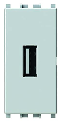 4Box 4b.v14.USB CHARGER USB 2.1 AMP COMPATIBLE WITH VIMAR PLANA, 250 V, White