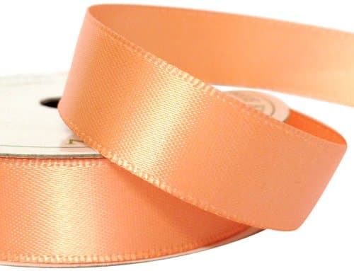 Three Kings 15 mm x 7 m Double Sided Satin Ribbon Roll, Coral Pink