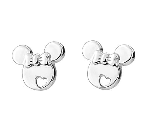 Bowknot Mouse Stud Earrings Silver Women Earrings
