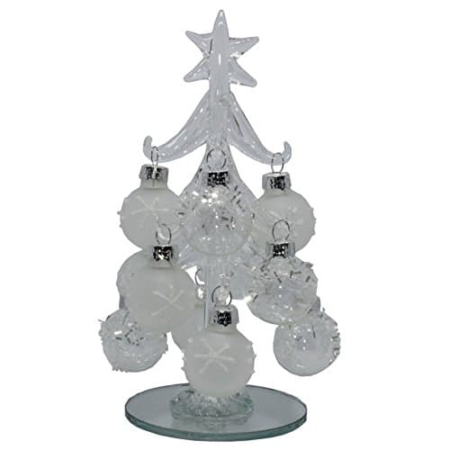 Delicate Small Glass Christmas Tree Assorted 16cm (Frosted)