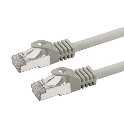 Rocabo Cat 7 Rohkabel LAN Ethernet RJ45 Network Cable Patch Cable S/FTP PIMF Halogen-Free Gigabit LAN Switch Router grey 1 m (1 Stück)