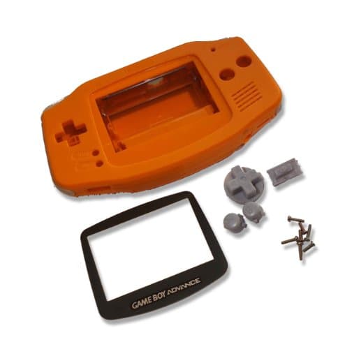 Game Boy Advance GBA Orange Replacement Shell Case w Screen &amp; Tools