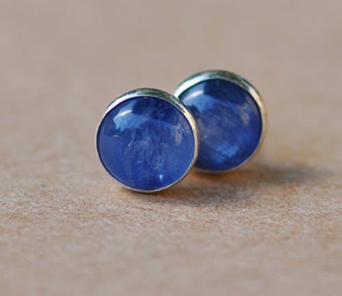 Kyanite earrings with sterling silver studs 6mm