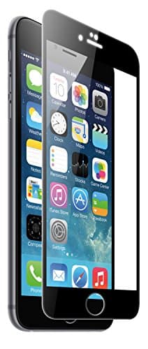 BioArmor Antibacterial Bubble Free Premium Fit Glass Screen Protector for iPhone 6/6S - Black/Transparent