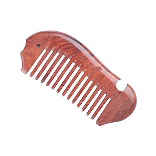 Breezelike No Static Precious Fish Shaped High-rank Pterocarpus Santalinus?Wood Wide Tooth Pocket Comb