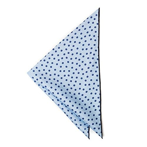 Silk Pocket Square - 100% Silk (Light Blue & Dark Blue Polka Dots)