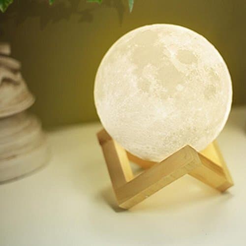 3D Moon Lamp, LED Lunar Night Light Touch Control Table Lamp Dimmable Brightness with USB Charging, Best Home Decorative Light and Romantic Gift (8cm)