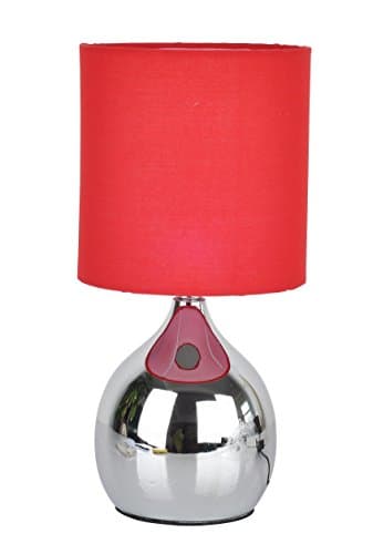 Modern Touch Lamp Lounge Bedside Table Lights Lamps Chrome Copper Finish (Red)
