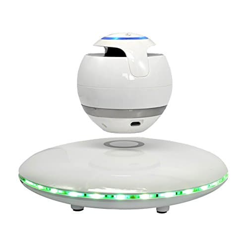 Floating Bluetooth Speakers Colorful LED Flash Light Portable Wireless Bluetooth 4.0 Levitation Maglev Speaker 360 Degree Rotating with Build in Microphone & Touchable Panel for Smartphones,Tablets,Laptops,PC and All Bluetooth Devices by White Gshopper®