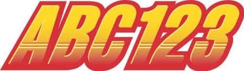 STIFFIE Techtron Yellow/Red 3 Alpha-Numeric Registration Identification Numbers Stickers Decals for Boats & Personal Watercraft by Stiffie