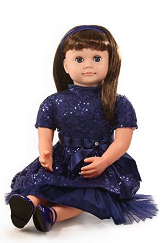 Ask Amy Talking Interactive Singing Storytelling Smart Educational Doll Brunette Blue Sparkles Dress by Ask Amy