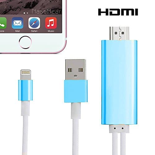 Lightning to HDMI Adapter Cable, Cooliker 8 Pin Lighting Digital AV to HDMI HDTV 1080P Cable Converter Adaptor Connector for iPhone 7 7 Plus 6s 6s Plus 6 6 Plus 5 5c 5s SE, iPad Air/Mini/Pro, iPod Touch (Blue)