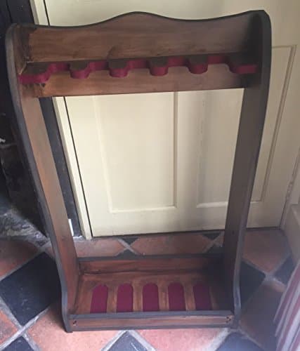 Vertical Gun Rack Freestanding For 5 Guns Stained With Wine Baize New Hand Made