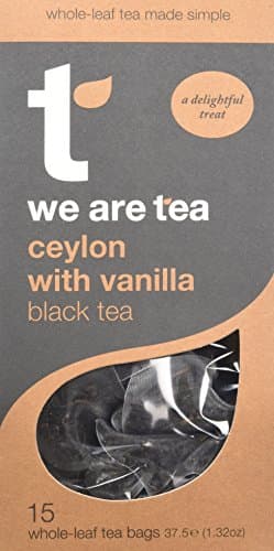 We Are Tea Ceylon with Vanilla Whole Leaf Teabags (Pack of 4, Total 60)