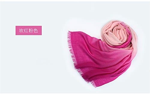 YRXDD Ladies spring and fall/winter wool scarf shawl of the gradient dual Joker, Mary Kay pink color 67*200cm