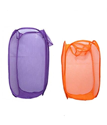 Kuber Industries Mesh Laundry Basket 2 Pcs Set (Big+Small) - Colour and Print Might Vary According to availibility (KI7858)