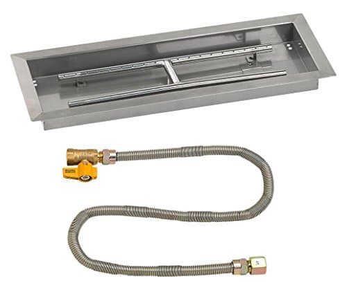 American Fireglass 24" X 8" Rectangular Drop-In Pan with Match Light Kit - Natural Gas