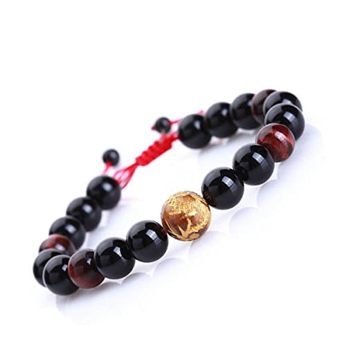 8' men tiger eye bracelet adjustable (dragon bead)