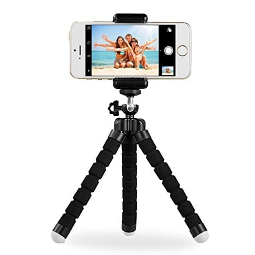 Octopus Phones Tripod,Flexible Lightweight Tripod with Bluetooth Remote Shutter Release and Universal Clip Selfies Tripod for iphone ipod Smartphone Gopro Digital Action Camera Create Amazing Photos