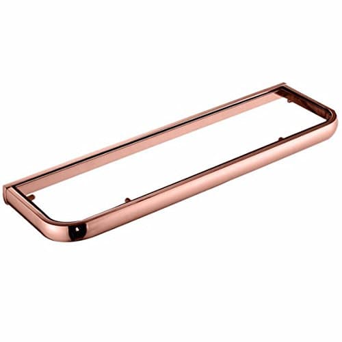 SJQKA Towel rack All Copper Rectangular Glass Tray Wall Hanging Rinse Mirror Rose Gold Cosmetics Stand Bathroom Hanger