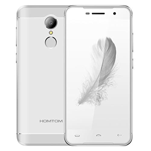 Sim Free Smartphone,HOMTOM HT37 PRO 4G Android 7.0 Mobile Phones Unlocked with 5 Inch HD Screen 3G RAM+32G ROM - MTK6737 1.3 GHz - 8MP+13MP Dual Camera - 3000mAh Battery - Dual Sim - Fingerprint (Silver)