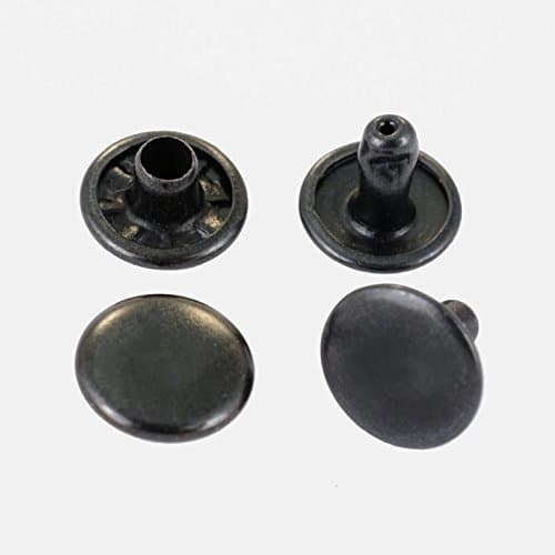 Hollow Rivets (DC),double-cap, Double Headed, Brass, Stainless, 250 Piece - Black, 9 mm