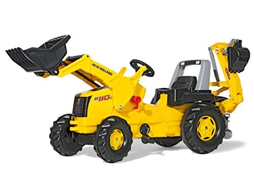 Rolly 81/311/7 New Holland Construction Tractor with Frontloader and Rear Excavator, Yellow
