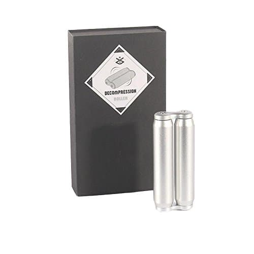 Fingertip Roller Aluminum Alloy Roller Massage Decompression Stick Hand Rollover Toy Decompression Handwheel Adult Toy Birthday Gift (Silver)