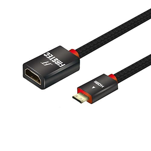 FIRSTEC Bi-Directional Mini HDMI to HDMI Cable Mini HDMI Male to HDMI Female Adapter Cable for Raspberry Pi, Camera, Camcorder, DSLR, Tablet, Video Card