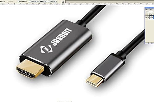 HOOZER USB C to HDMI Cable,1.8M USB 3.1 USB-C to HDMI Male Charger 4K 60Hz [Gold-plated Connector] for 2016 MacBook Pro, 2015 MacBook, ChromeBook Pixel, Samsung Galaxy S8 / S8 Plus