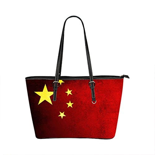Custom flag Design Leather Tote Bag Shoulder Work Messenger (Large)