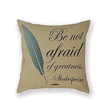 Customized Standard New Arrival Pillowcase Reading For Book Lover Greatness Shakespeare Throw Pillow 20 X 20 Square Cotton Linen Pillowcase Cover Cushion