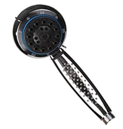 YANFEI Round Handheld Shower Head Bathroom Function Easy-cleaning Water Saving 5mm Super Big Outlet Shower Nozzle Simple Control, Including Hose and Adjustable 45 ° Base