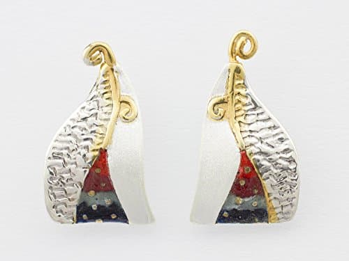 Earrings Sailing Ocean Maritime Silver Handicraft