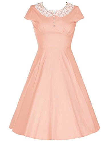 Smail Women's 1940's Dress Medium Pink
