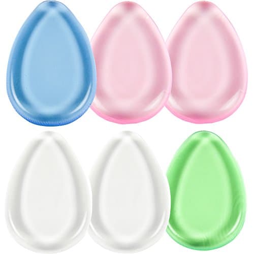 Silicone Sponges 6 Pack Makeup Sponge Applicator - Foundation, Liquid and Cream Blender, Flawless Concealer and Blending Shader, Hypoallergenic, Stain-Resistant