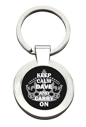DAVE - KEEP CALM &amp; CARRY ON - Personalised Name Keyring - key ring ideal gift present