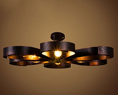 JCRNJSB® Ceiling lamps, American style Retro Ceiling light Loft Creative personality Cafe Iron Industrial lights Ultra thin living room bedroom Ceiling light E14 light source LED dimmable Environmental protection ( Color : #1 )