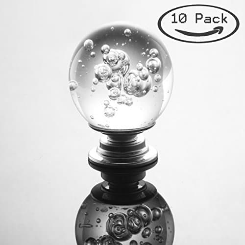 MITE 10PCS Crystal Glass Door Knobs with Bubbles, Transparent Pull Handles for Drawers Cabinets Furniture Decorating (30MM- Colorless)
