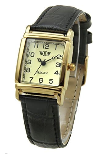 Ladies Dress Watch Rectangular Black Leather Strap LG-BLK