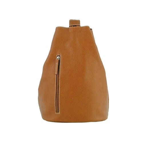 Leather backpack bag Size: U Color: CHESTNUT