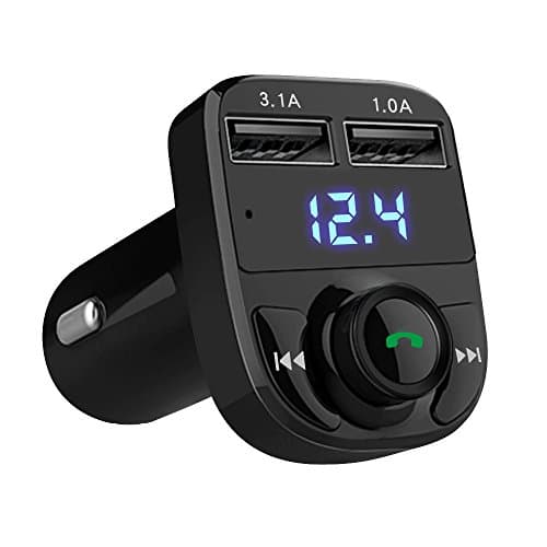 FM Transmitter, Cootway Bluetooth FM Transmitter Wireless Radio Audio Adapter Car Kit with Handsfree Phone Call, Dual USB Car Charger, TF Card, U-Disk, Bluetooth Music Transmision to Car Stereo System