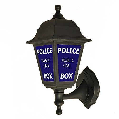 Police call box outside wall lamp