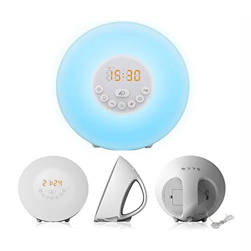 Wake Up Light Clock Night Light for Children with Nature Sounds Multifunction,FM Radio,Touch Control