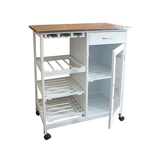 MAIMAITI Kitchen Storage Trolley Large Storage Capacity 4 Layers Removable Kitchen Storage Trolley Kitchen Dining Cart with Wine Storage drawers and Lockable Wheels