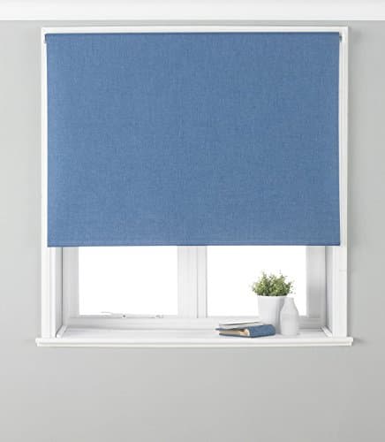 PLAIN DENIM BLUE BLACKOUT LINED 24" X 64" - 61CM X 162CM ROLLER BLIND